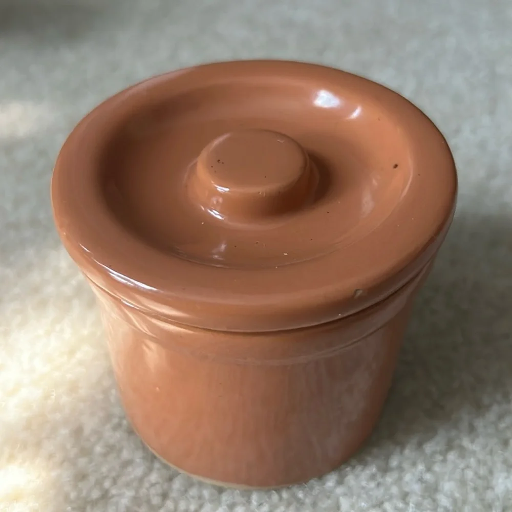 Terracotta Color Ceramic Butter crock salt cellar